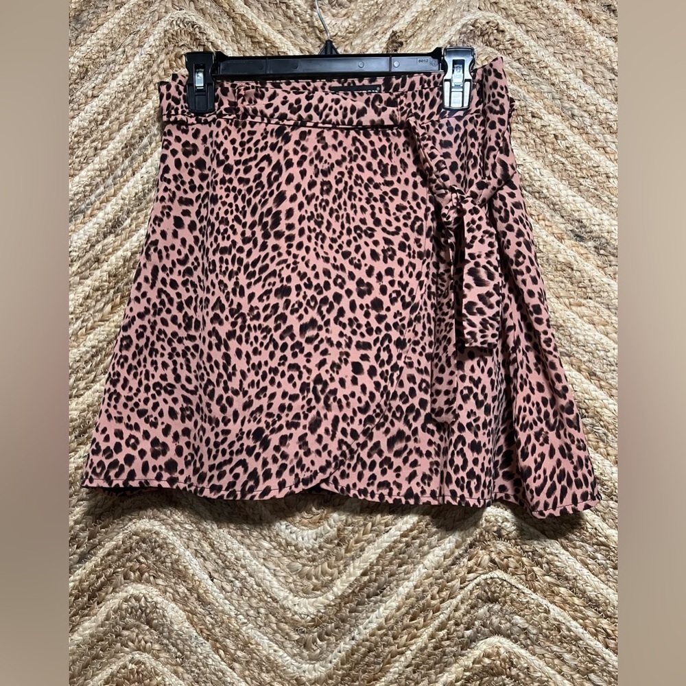 Nasty Gal Women's Cheetah Print Mini Skirt, Side Tie, Size UK 10, Size US 6